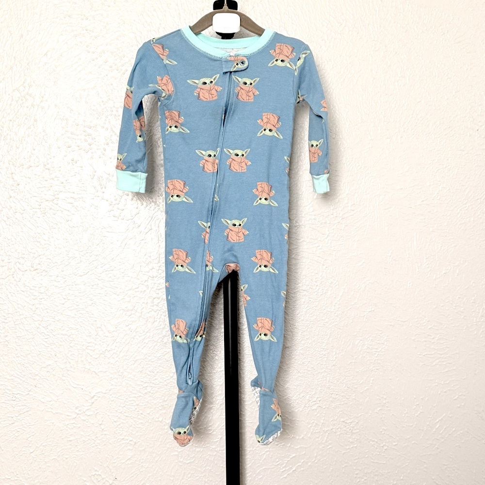 Star Wars Baby Yoda Blue Kids Footie Pajamas